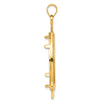 Indlæs billede til gallerivisning 14K Yellow Gold Diamond Cut Ships Anchor 1 oz American Eagle Cat Krugerrand Coin Bezel Holder Pendant Prong Fits 32.7 mm Coins
