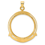Indlæs billede til gallerivisning 14K Yellow Gold Diamond Cut Ships Anchor 1 oz American Eagle Cat Krugerrand Coin Bezel Holder Pendant Prong Fits 32.7 mm Coins
