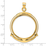 Indlæs billede til gallerivisning 14K Yellow Gold Diamond Cut Ships Anchor 1 oz American Eagle Cat Krugerrand Coin Bezel Holder Pendant Prong Fits 32.7 mm Coins
