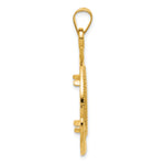 Charger l'image dans la galerie, 14K Yellow Gold Beaded Ships Anchor 1/10 oz American Eagle Krugerrand Coin Bezel Holder Pendant Prong Fits 16.5 mm Coins
