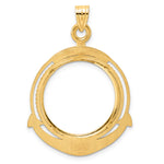 이미지를 갤러리 뷰어에 로드 , 14K Yellow Gold Beaded Ships Anchor 1/4 oz American Eagle Panda 2 Rand US $5 Jamestown Coin Bezel Holder Pendant Prong Fits 22 mm Coins
