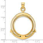 이미지를 갤러리 뷰어에 로드 , 14K Yellow Gold Beaded Ships Anchor 1/4 oz American Eagle Panda 2 Rand US $5 Jamestown Coin Bezel Holder Pendant Prong Fits 22 mm Coins
