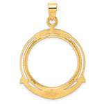 Lade das Bild in den Galerie-Viewer, 14K Yellow Gold Beaded Ships Anchor 1/2 oz American Eagle Panda US $10 Dollar Liberty Indian Coin Bezel Holder Pendant Prong Fits 27 mm Coins
