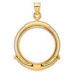 Lade das Bild in den Galerie-Viewer, 14K Yellow Gold Beaded Ships Anchor 1/2 oz American Eagle Panda US $10 Dollar Liberty Indian Coin Bezel Holder Pendant Prong Fits 27 mm Coins
