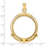 Lade das Bild in den Galerie-Viewer, 14K Yellow Gold Beaded Ships Anchor Old US Series 1 oz Panda Australian Nugget Kangaroo Koala Coin Bezel Holder Pendant Prong Fits 32 mm Coins
