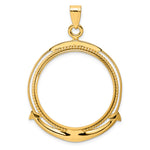 Lade das Bild in den Galerie-Viewer, 14K Yellow Gold Beaded Ships Anchor Old US Series 1 oz Panda Australian Nugget Kangaroo Koala Coin Bezel Holder Pendant Prong Fits 32 mm Coins
