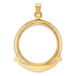 Load image into Gallery viewer, 14K Yellow Gold Beaded Ships Anchor 1 oz American Eagle Cat Krugerrand Coin Bezel Holder Pendant Prong Fits 32.7 mm Coins
