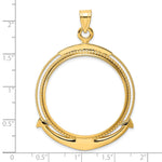 Load image into Gallery viewer, 14K Yellow Gold Beaded Ships Anchor 1 oz American Eagle Cat Krugerrand Coin Bezel Holder Pendant Prong Fits 32.7 mm Coins
