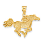 Ladda upp bild till gallerivisning, 14k Yellow Gold Galloping Horse Pendant Charm

