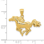 Ladda upp bild till gallerivisning, 14k Yellow Gold Galloping Horse Pendant Charm
