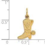Afbeelding in Gallery-weergave laden, 14k Yellow Gold Boot with Spur Pendant Charm
