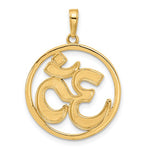 Load image into Gallery viewer, 14k Yellow Gold and Rhodium Om Circle Round Pendant Charm
