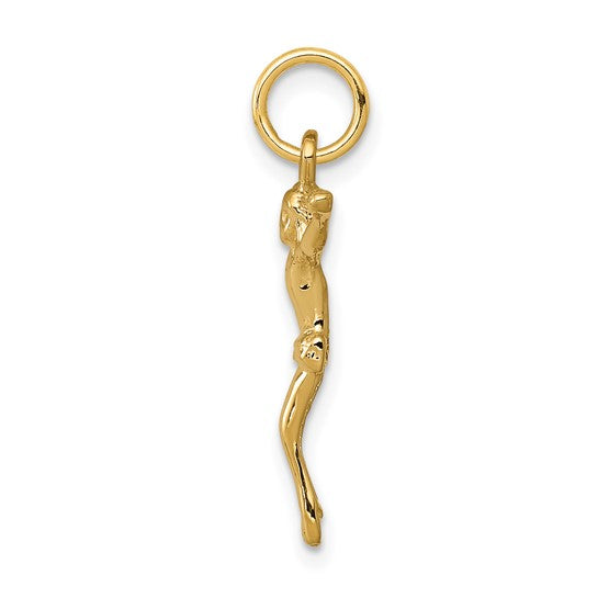 14k Yellow Gold Corpus Crucified Christ Pendant Charm