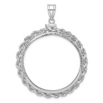 Load image into Gallery viewer, 14K White Gold Diamond Cut Rope Edge US $20 Dollar Liberty Saint-Gaudens Coin Bezel Holder Pendant Charm Screw Top Fits 34.2 mm Coins
