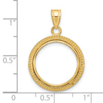 Charger l'image dans la galerie, 10K Yellow Gold Beaded 1/10 oz American Eagle Krugerrand Coin Bezel Holder Pendant Prong Fits 16.5 mm Coins
