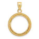 Charger l'image dans la galerie, 10K Yellow Gold Beaded 1/10 oz American Eagle Krugerrand Coin Bezel Holder Pendant Prong Fits 16.5 mm Coins
