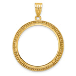 Carregar imagem no visualizador da galeria, 10K Yellow Gold Beaded 1/2 oz American Eagle Panda US $10 Dollar Liberty Indian Coin Bezel Holder Pendant Prong Fits 27 mm Coins
