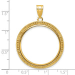 Carregar imagem no visualizador da galeria, 10K Yellow Gold Beaded 1/2 oz American Eagle Panda US $10 Dollar Liberty Indian Coin Bezel Holder Pendant Prong Fits 27 mm Coins
