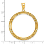 Carregar imagem no visualizador da galeria, 10K Yellow Gold Beaded 1 oz American Eagle Cat Krugerrand Coin Bezel Holder Pendant Prong Fits 32.7 mm Coins

