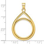 Charger l'image dans la galerie, 10K Yellow Gold Teardrop 1/4 oz American Eagle Panda 2 Rand US $5 Jamestown Coin Bezel Holder Pendant Prong Fits 22 mm Coins
