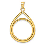 Charger l'image dans la galerie, 10K Yellow Gold Teardrop 1/4 oz American Eagle Panda 2 Rand US $5 Jamestown Coin Bezel Holder Pendant Prong Fits 22 mm Coins
