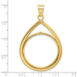Charger l'image dans la galerie, 10K Yellow Gold Teardrop 1/2 oz American Eagle Panda US $10 Dollar Liberty Indian Coin Bezel Holder Pendant Prong Fits 27 mm Coins
