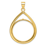 Charger l'image dans la galerie, 10K Yellow Gold Teardrop 1/2 oz American Eagle Panda US $10 Dollar Liberty Indian Coin Bezel Holder Pendant Prong Fits 27 mm Coins
