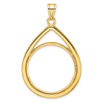 Charger l'image dans la galerie, 10K Yellow Gold Diamond Cut Teardrop 1/2 oz American Eagle Panda US $10 Dollar Liberty Indian Coin Bezel Holder Pendant Prong Fits 27 mm Coins
