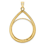 Charger l'image dans la galerie, 10K Yellow Gold Diamond Cut Teardrop 1 oz American Eagle Cat Krugerrand Coin Bezel Holder Pendant Prong Fits 32.7 mm Coins
