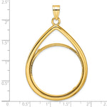 Charger l'image dans la galerie, 10K Yellow Gold Diamond Cut Teardrop 1 oz American Eagle Cat Krugerrand Coin Bezel Holder Pendant Prong Fits 32.7 mm Coins
