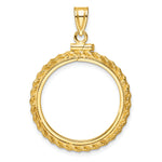 Ladda upp bild till gallerivisning, 14K Yellow Gold Rope Edge 1/4 oz American Eagle Panda 2 Rand US $5 Jamestown Coin Bezel Holder Pendant Charm Screw Top Fits 22 mm Coins
