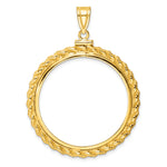 Ladda upp bild till gallerivisning, 14K Yellow Gold Rope Edge Old US Series 1 oz Panda Australian Nugget Kangaroo Koala Coin Bezel Holder Pendant Charm Screw Top Fits 32 mm Coins
