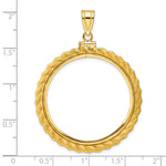 Ladda upp bild till gallerivisning, 14K Yellow Gold Rope Edge Old US Series 1 oz Panda Australian Nugget Kangaroo Koala Coin Bezel Holder Pendant Charm Screw Top Fits 32 mm Coins
