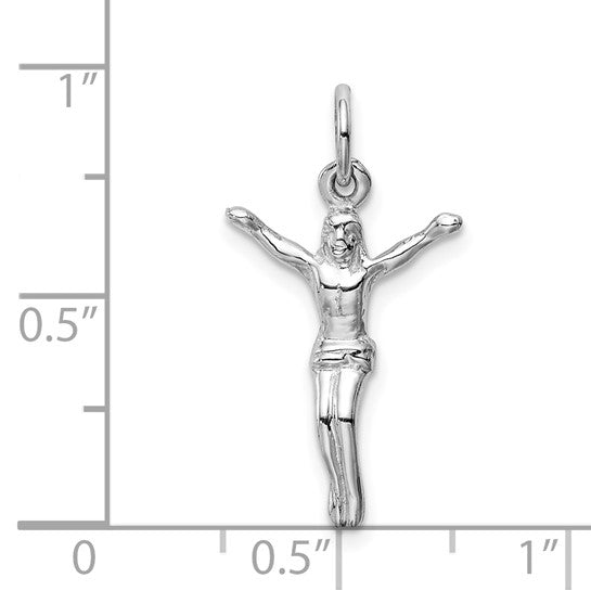 14k White Gold Corpus Crucified Christ Pendant Charm