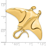 Load image into Gallery viewer, 14k Yellow Gold Manta Ray Stingray Chain Slide Large Pendant Charm
