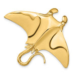Load image into Gallery viewer, 14k Yellow Gold Manta Ray Stingray Chain Slide Large Pendant Charm
