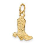 Charger l&#39;image dans la galerie, 14k Yellow Gold Boot with Spur 3D Pendant Charm
