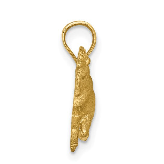 Load image into Gallery viewer, 14K Yellow Gold Horse Diamond Cut Pendant Charm