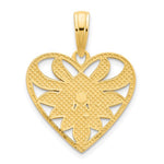 Afbeelding in Gallery-weergave laden, 14K Yellow Gold Fancy Floral Heart Pendant Charm
