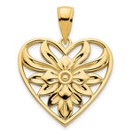 Carica l&#39;immagine nel visualizzatore di Gallery, 14K Yellow Gold Fancy Floral Heart Pendant Charm
