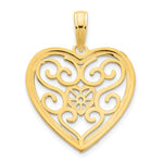 이미지를 갤러리 뷰어에 로드 , 14K Yellow Gold Fancy Heart in a Heart Pendant Charm
