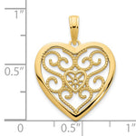 Carregar imagem no visualizador da galeria, 14K Yellow Gold Fancy Heart in a Heart Pendant Charm
