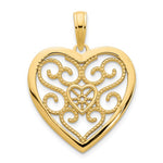 Lataa kuva Galleria-katseluun, 14K Yellow Gold Fancy Heart in a Heart Pendant Charm

