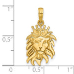 Lataa kuva Galleria-katseluun, 14k Yellow Gold Lion Head with Crown Pendant Charm
