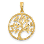 Load image into Gallery viewer, 14k Yellow Gold Tree of Life Circle Round Pendant Charm
