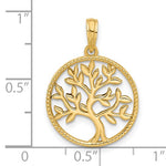 Load image into Gallery viewer, 14k Yellow Gold Tree of Life Circle Round Pendant Charm

