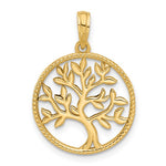 Load image into Gallery viewer, 14k Yellow Gold Tree of Life Circle Round Pendant Charm
