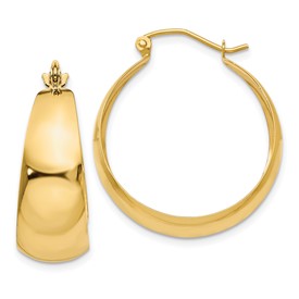 14K Yellow Gold Hoop Earrings 28mm x 10mm