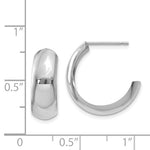 Cargar imagen en el visor de la galería, 14K White Gold Hoop Earrings 18mm x 6mm

