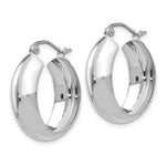 Indlæs billede til gallerivisning 14K White Gold Hoop Earrings 14mm x 7mm
